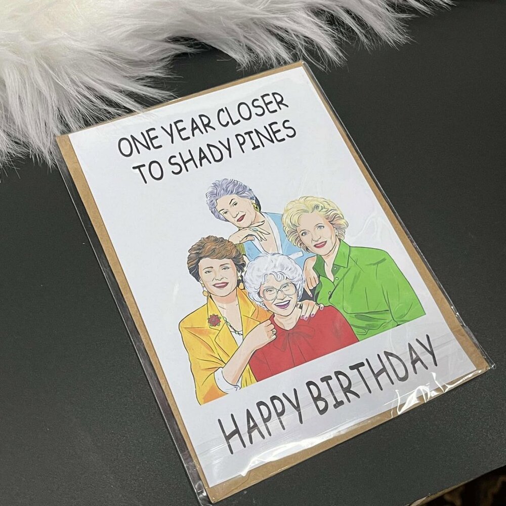 Golden Girls Blank Novelty card for Birthdays w /envelope